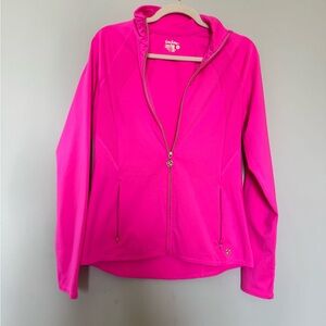 Lilly Pulitzer Hot Pink Athletic Jacket with Gold Logo